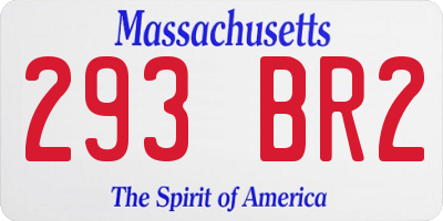 MA license plate 293BR2