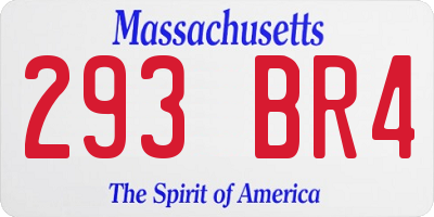 MA license plate 293BR4