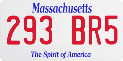 MA license plate 293BR5