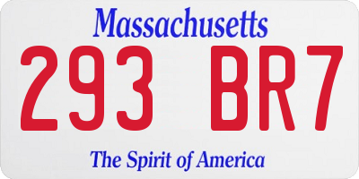 MA license plate 293BR7