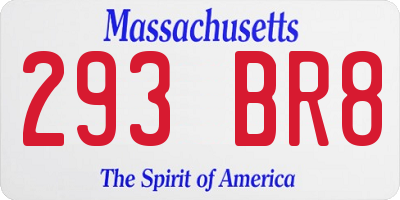MA license plate 293BR8