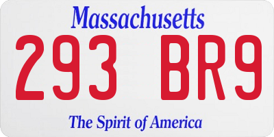 MA license plate 293BR9