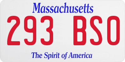 MA license plate 293BS0