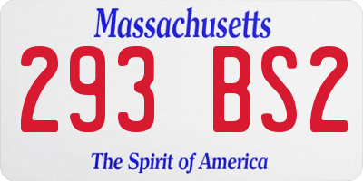 MA license plate 293BS2