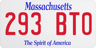 MA license plate 293BT0