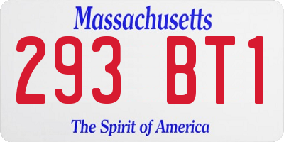 MA license plate 293BT1