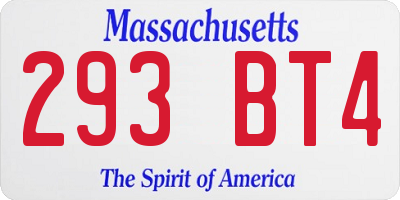 MA license plate 293BT4