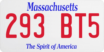 MA license plate 293BT5