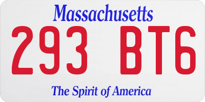 MA license plate 293BT6