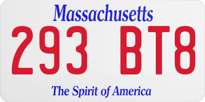 MA license plate 293BT8