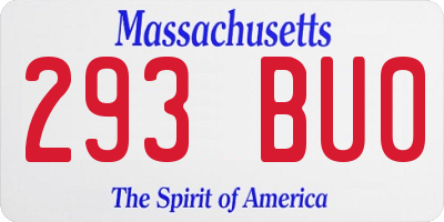MA license plate 293BU0