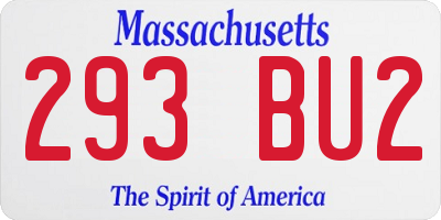 MA license plate 293BU2