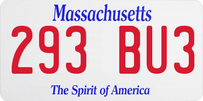 MA license plate 293BU3