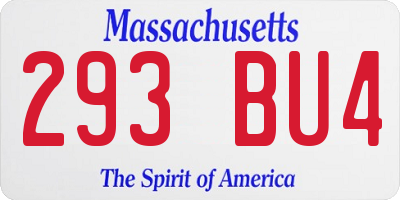 MA license plate 293BU4