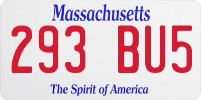 MA license plate 293BU5