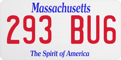 MA license plate 293BU6