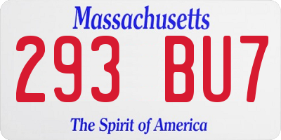 MA license plate 293BU7