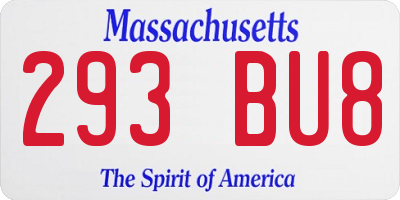 MA license plate 293BU8