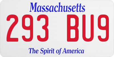 MA license plate 293BU9
