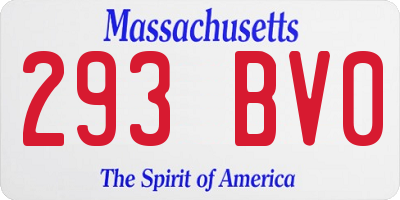 MA license plate 293BV0
