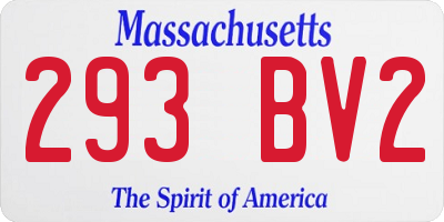 MA license plate 293BV2