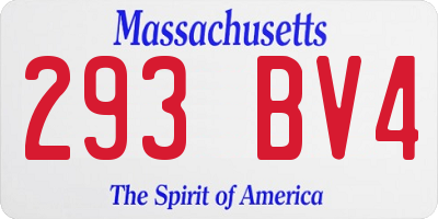 MA license plate 293BV4