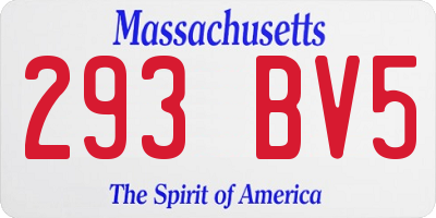 MA license plate 293BV5