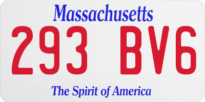 MA license plate 293BV6