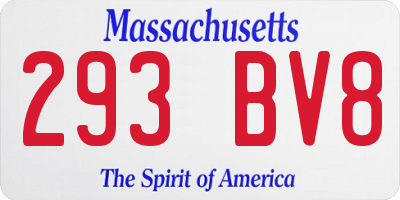 MA license plate 293BV8