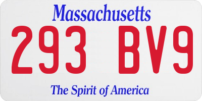 MA license plate 293BV9