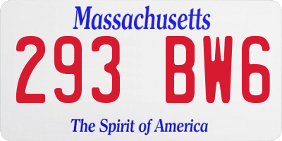 MA license plate 293BW6