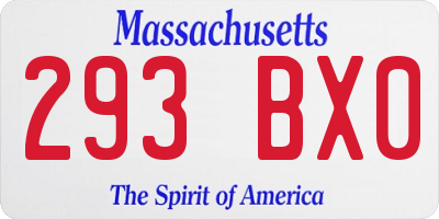 MA license plate 293BX0