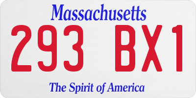 MA license plate 293BX1