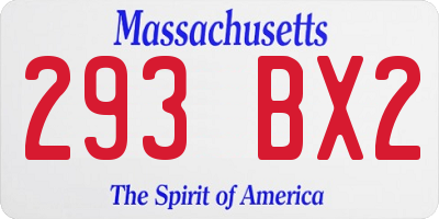 MA license plate 293BX2