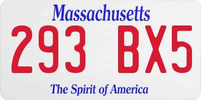 MA license plate 293BX5