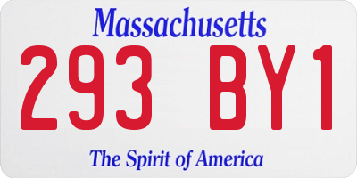 MA license plate 293BY1