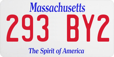 MA license plate 293BY2