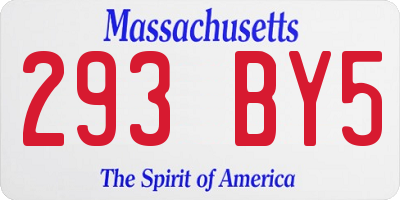 MA license plate 293BY5