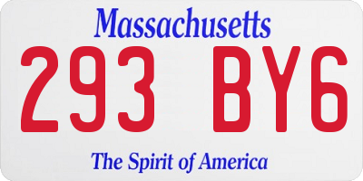 MA license plate 293BY6