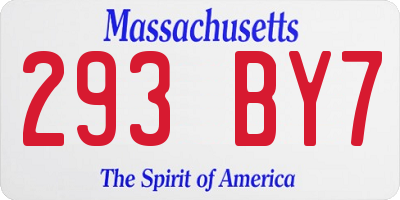 MA license plate 293BY7