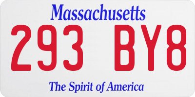 MA license plate 293BY8
