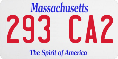 MA license plate 293CA2