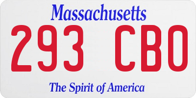 MA license plate 293CB0