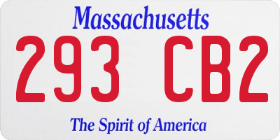 MA license plate 293CB2