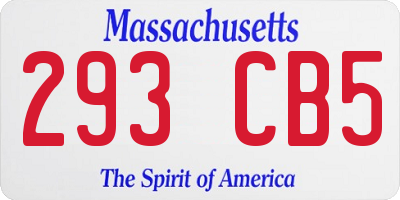MA license plate 293CB5