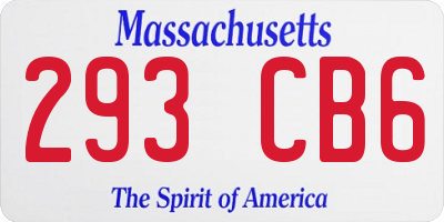 MA license plate 293CB6