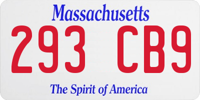 MA license plate 293CB9
