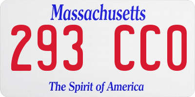 MA license plate 293CC0