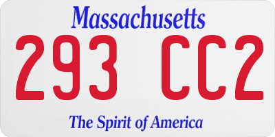MA license plate 293CC2