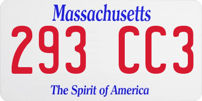 MA license plate 293CC3
